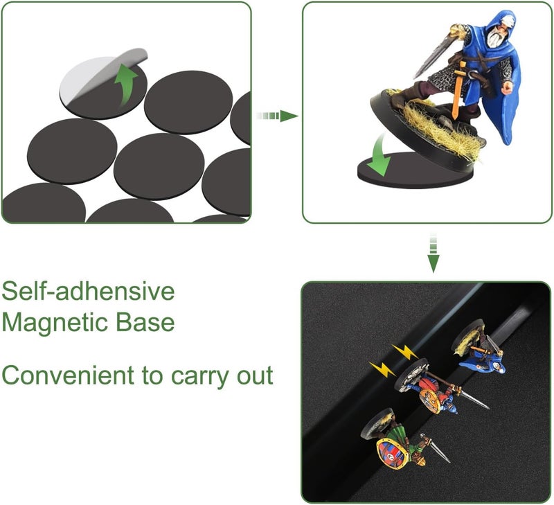 Evemodel Miniature Magnetic Self-adhensive Round Bases for Wargames Flexible Sticky Magnets (Round 32mm-70pcs) - Image 4